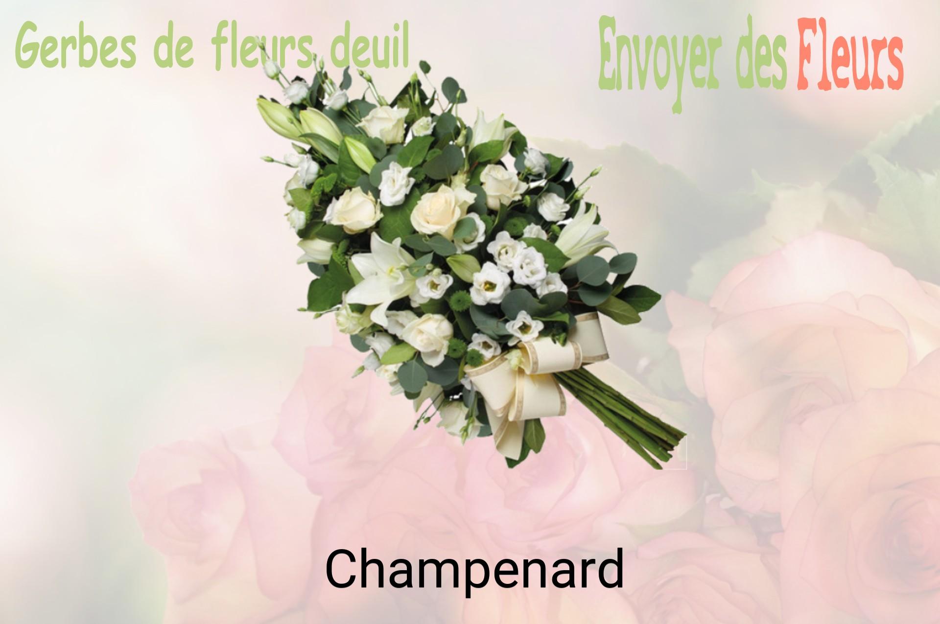 Gerbe de fleurs de deuil livrée à Champenard